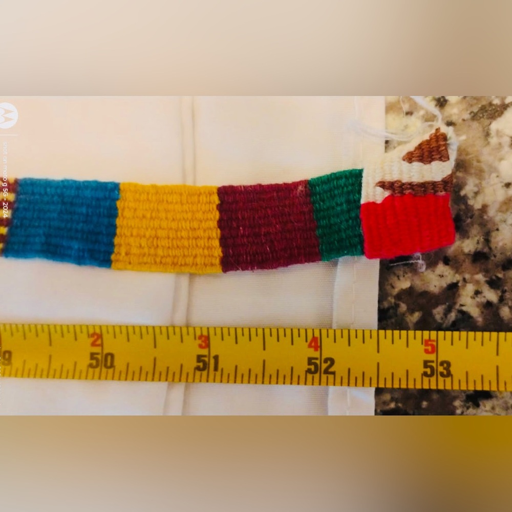 Colorful Handwoven Belt with Silver tone Conchos - Picture 3 of 3